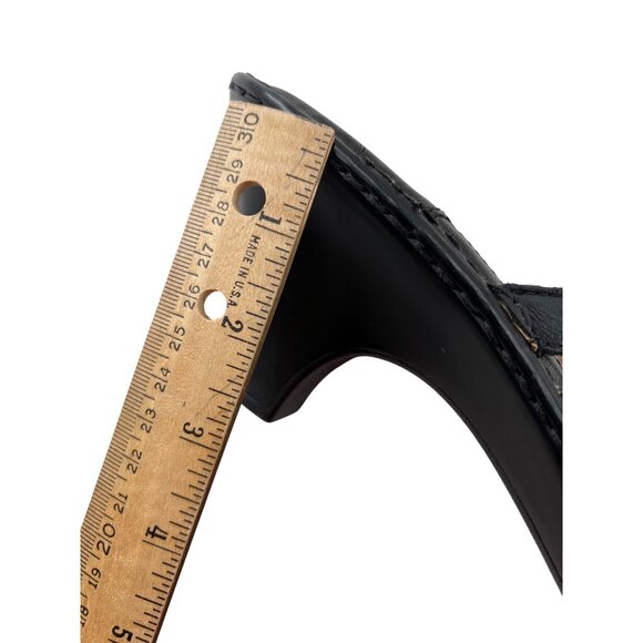 B.o.c Born Concept Womens Black Leather Sandals Size 11 M/W With Floral Design - Picture 7 of 8